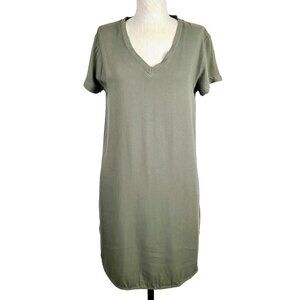 Cloth & Stone Casual Dress XS‎ Green Lightweight V-Neck Short Sleeve Pull…